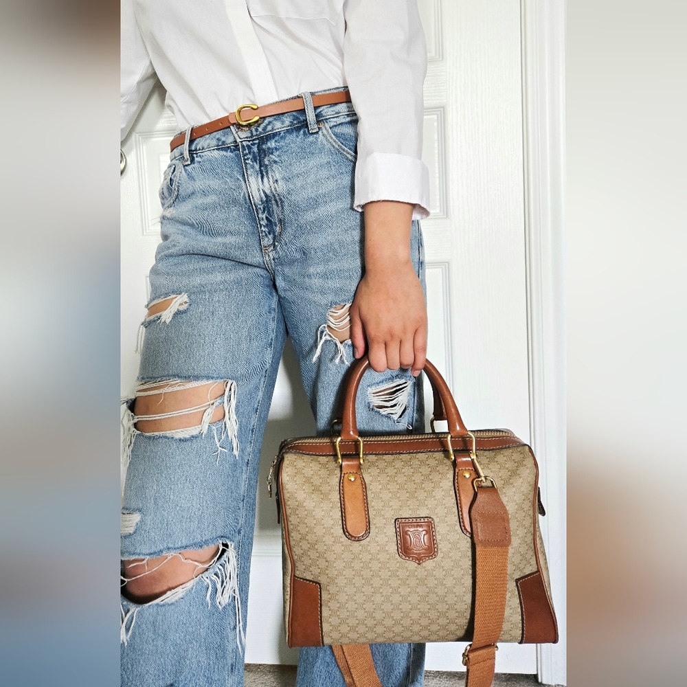 Celine Tan and Brown Monogram Bag - Picture 3 of 16